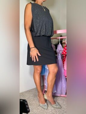 XOXO Black Mini Skirt Dress with Sparkle Top WD